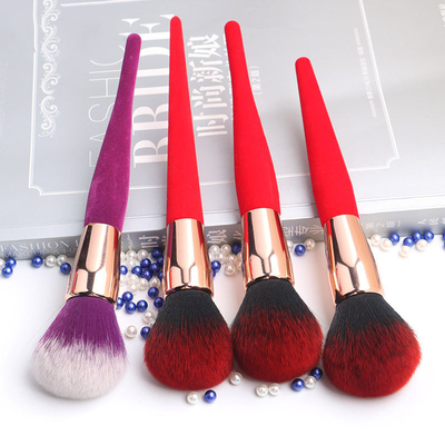 Comfortable Custom Makeup Brushes , Setting Powder Brush Soft Synthetic Fibers