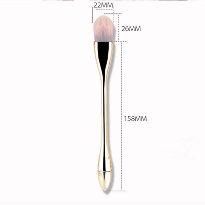 Soft Silica Custom Logo Makeup Brushes , Cosmetic Face Brushes Electroplated Handle