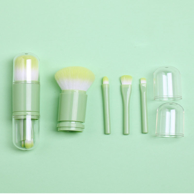 Kiwi Green Colorful Mini Makeup Brush Set PU Material / ABS Plastic Handles