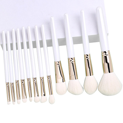 White Retractable Brush For Loose Powder Foundation Wool / Customized Heads