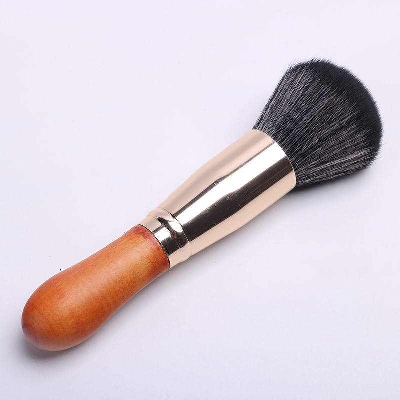 Ergonomic Microphone Dotted Wooden Handle Makeup Brushes Skin Friendly