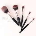 Rose Gold Ferrule Short Mini Makeup Brush Set 3tone Hair Wood Makeup Brush kit