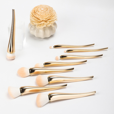 Hairpin Shape Private Label Makeup Brushes With Plating Handle