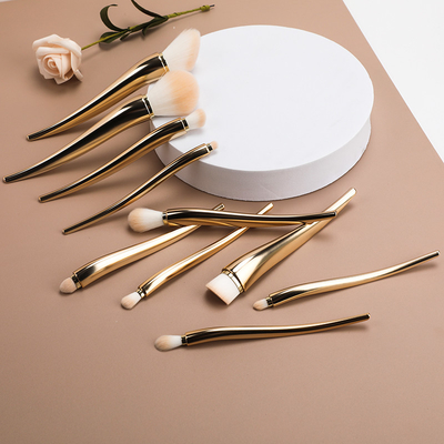 Hairpin Shape Private Label Makeup Brushes With Plating Handle