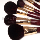 Customizable Logo 7pcs Face Makeup Brush Set Red Wine Wooden Vegan Natural Hair