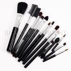 Portable Travel Mini Makeup Brush Set 14pcs Black Handle Vegan Makeup Brushes