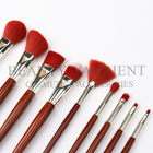 Luxury 9Pieces Private Label Makeup Brushes Red Makeup Brush Set 20.3cm