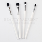 Soft Bristles 4pieces Eyeshadow Makeup Brush Kit White Wooden Handle
