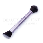 Purple Wooden FSC Handle Single Makeup Brush Double Ended Face Brush