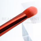 ISO14000 Red Plastic Handle Round Eyeshadow Brush With 2tone Red And Light Red Tips