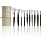 13pcs Private Label Makeup Brushes Set With Chromeplate Brass Into Cosmetic Bag