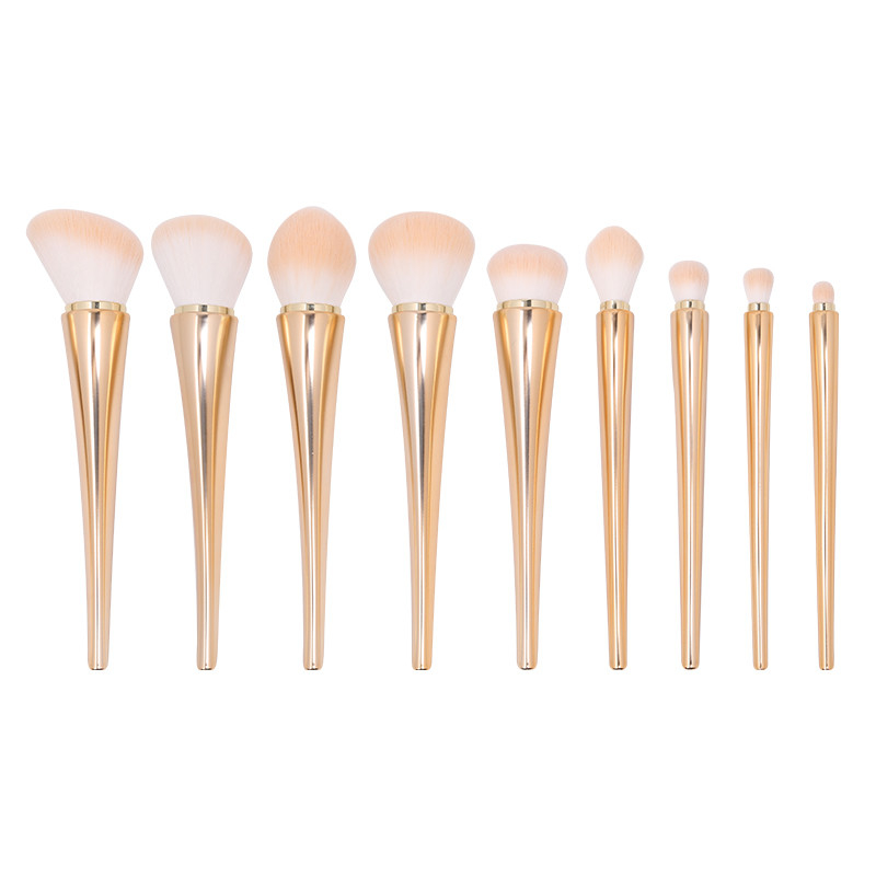 Hairpin Shape Private Label Makeup Brushes With Plating Handle