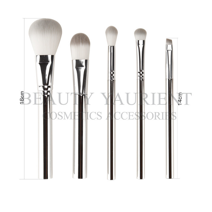 Long Lasting Daily 5pcs Makeup Brush Set Electroplating Plastic Makeup Brush