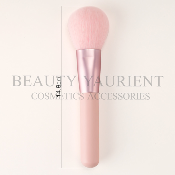 Pink PBT Hair Foundation Powder Makeup Brush Long Lasting 17.3cm