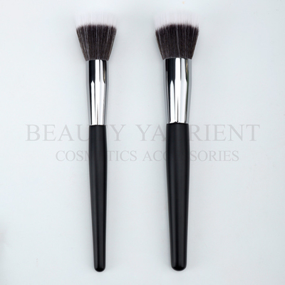 Face Makeup Tools Cruelty Free Wooden Handle Synthetic Hair High Quality Custom Makeup Stippling Brushes
